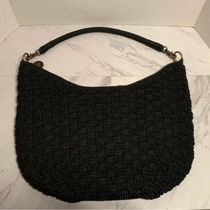Crocheted Black Sak tote